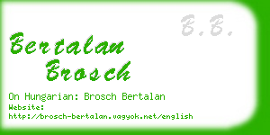 bertalan brosch business card